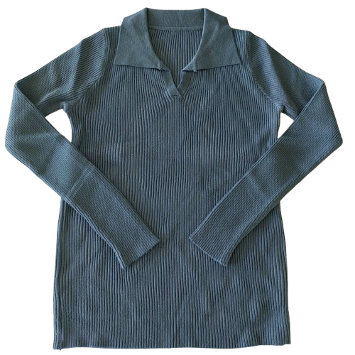 V-NECK POLO COLLAR SWEATER