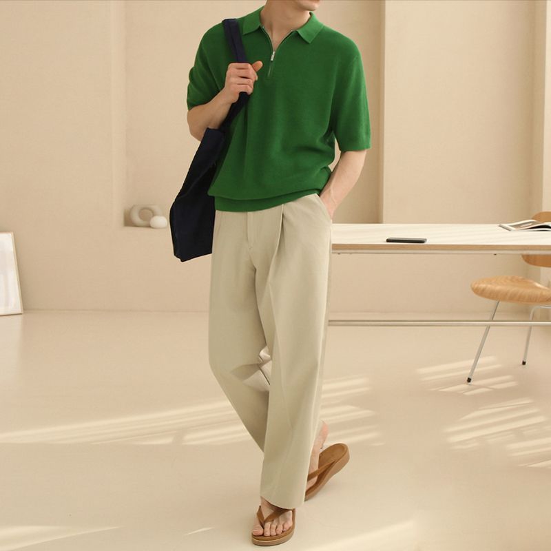 SHORT SLEEVE WOOLEN POLO