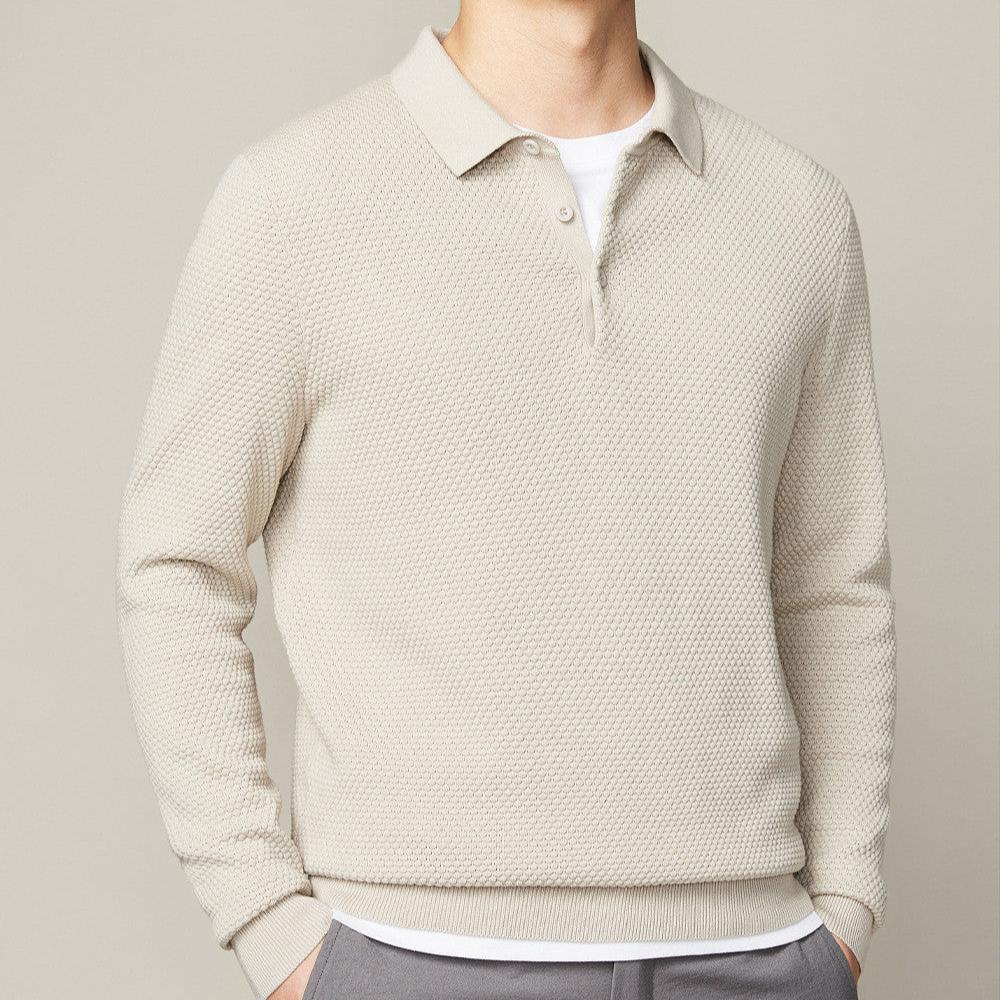 LONG SLEEVE KNIT POLO