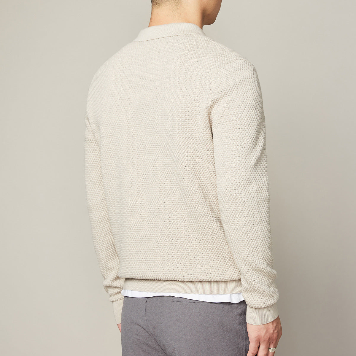 LONG SLEEVE KNIT POLO