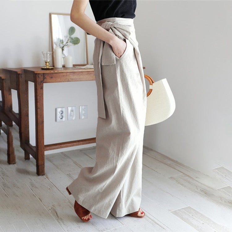 WIDE-LEG TROUSERS WITH TIE DETAIL