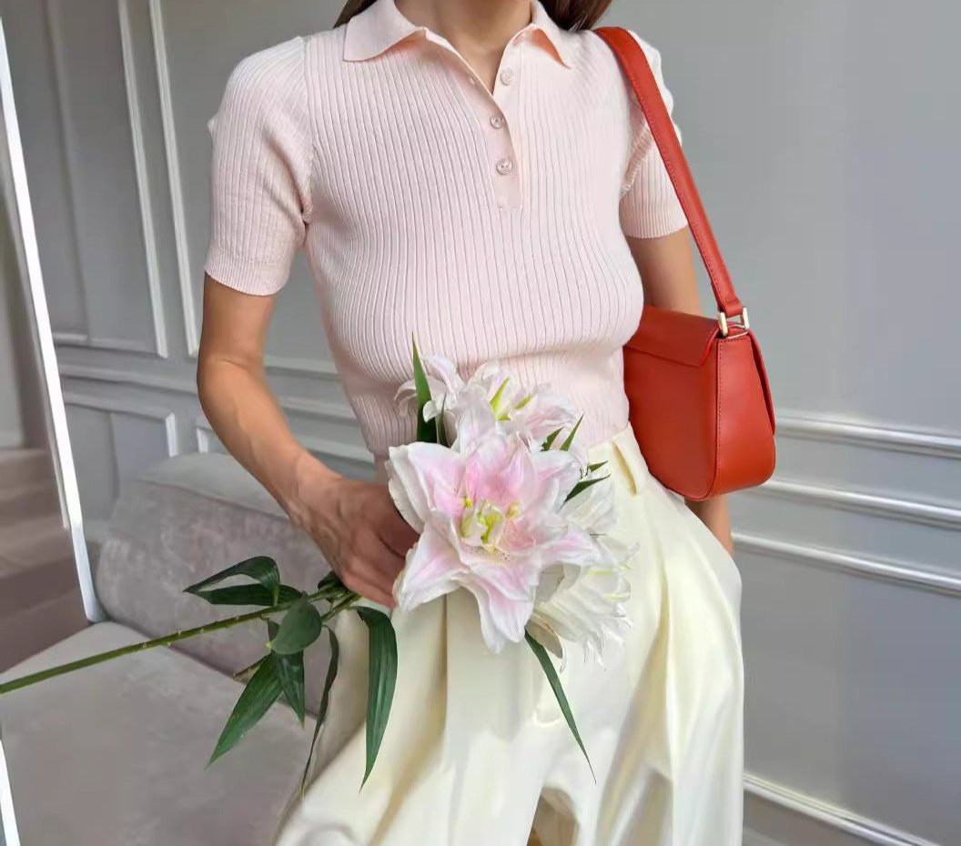 SHORT SLEEVE RIB POLO T-SHIRT