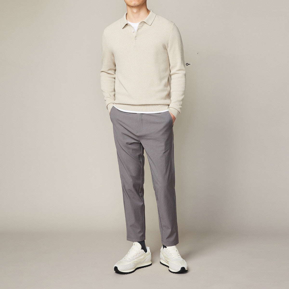 LONG SLEEVE KNIT POLO