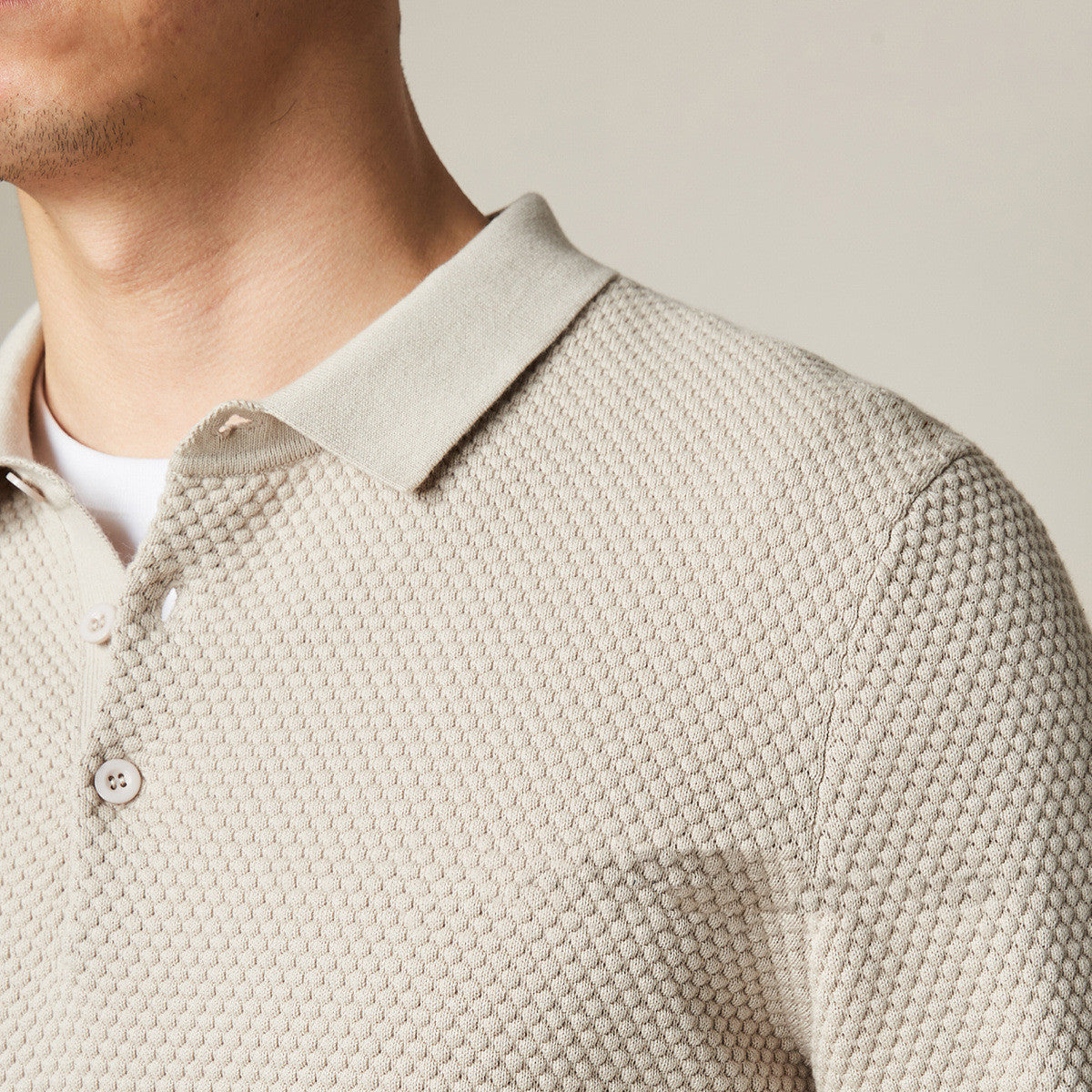 LONG SLEEVE KNIT POLO