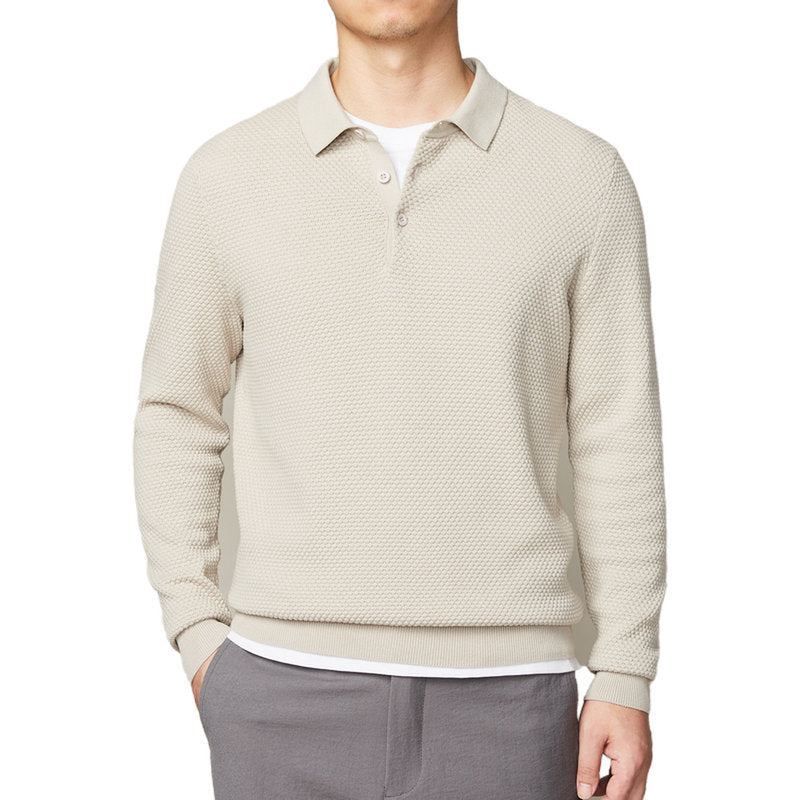 LONG SLEEVE KNIT POLO