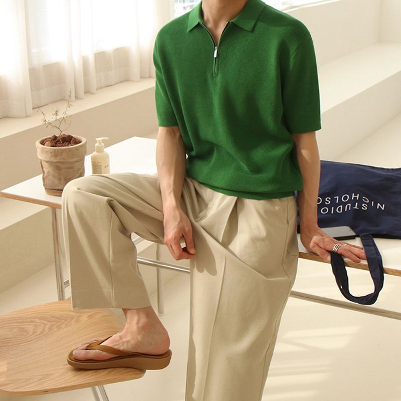 SHORT SLEEVE WOOLEN POLO