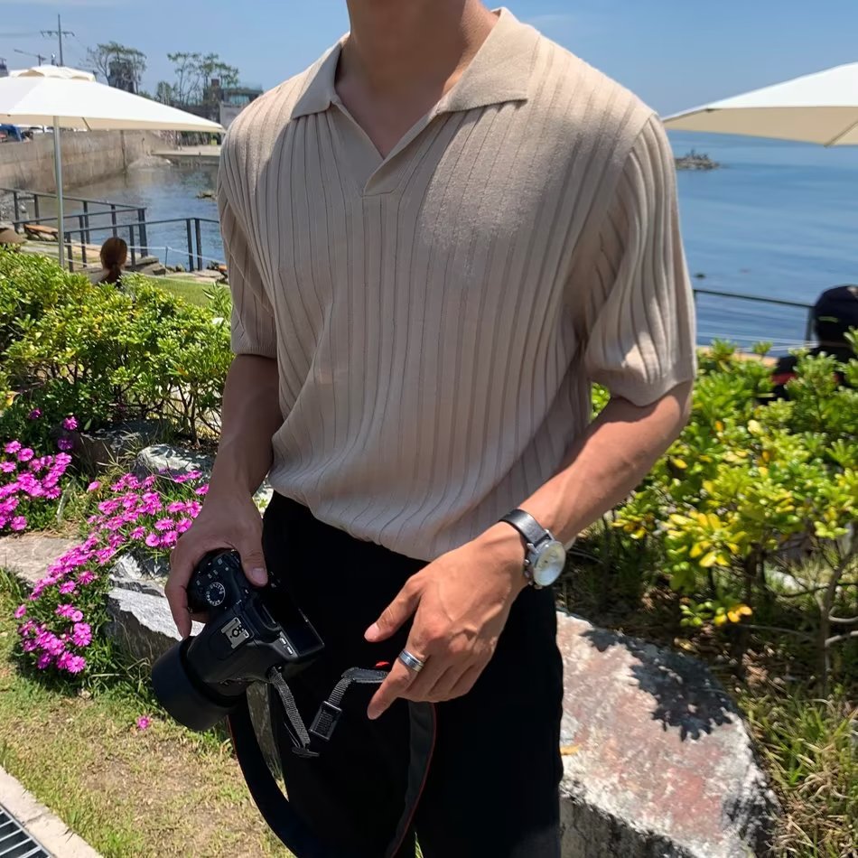 SHORT SLEEVE RIBBED POLO