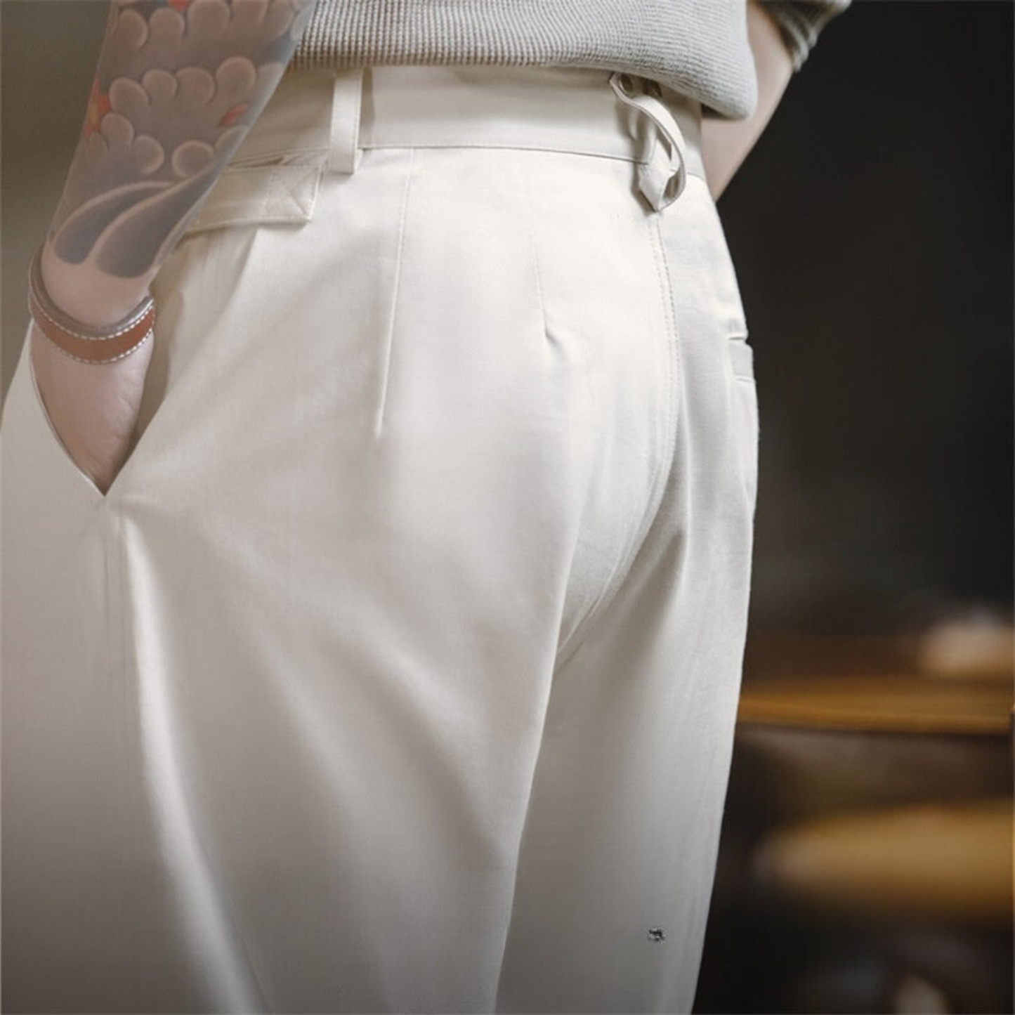 REGULAR FIT COTTON TROUSERS