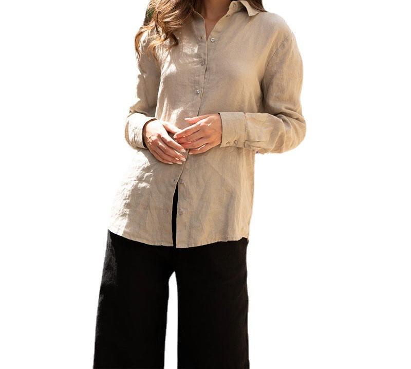 LONG SLEEVE LADY LINEN SHIRT