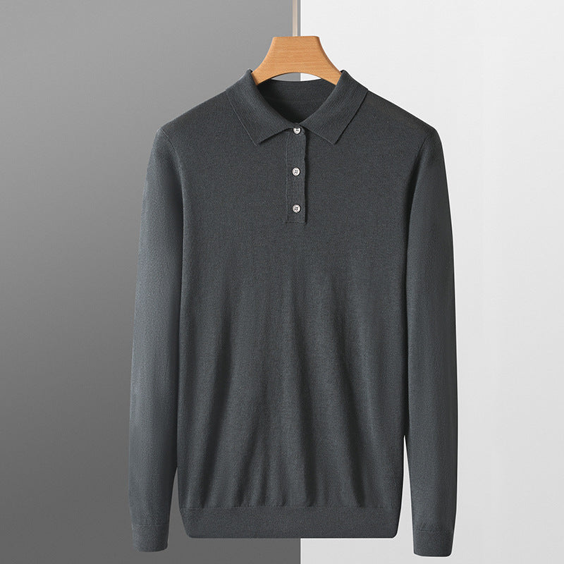 Men's Fashion Polo Collar Woolen Sweater