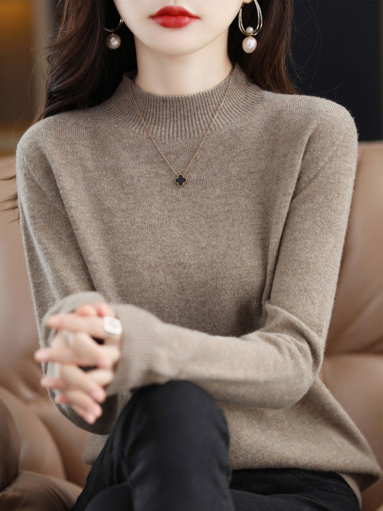 Wool Blend Loose Half Turtleneck