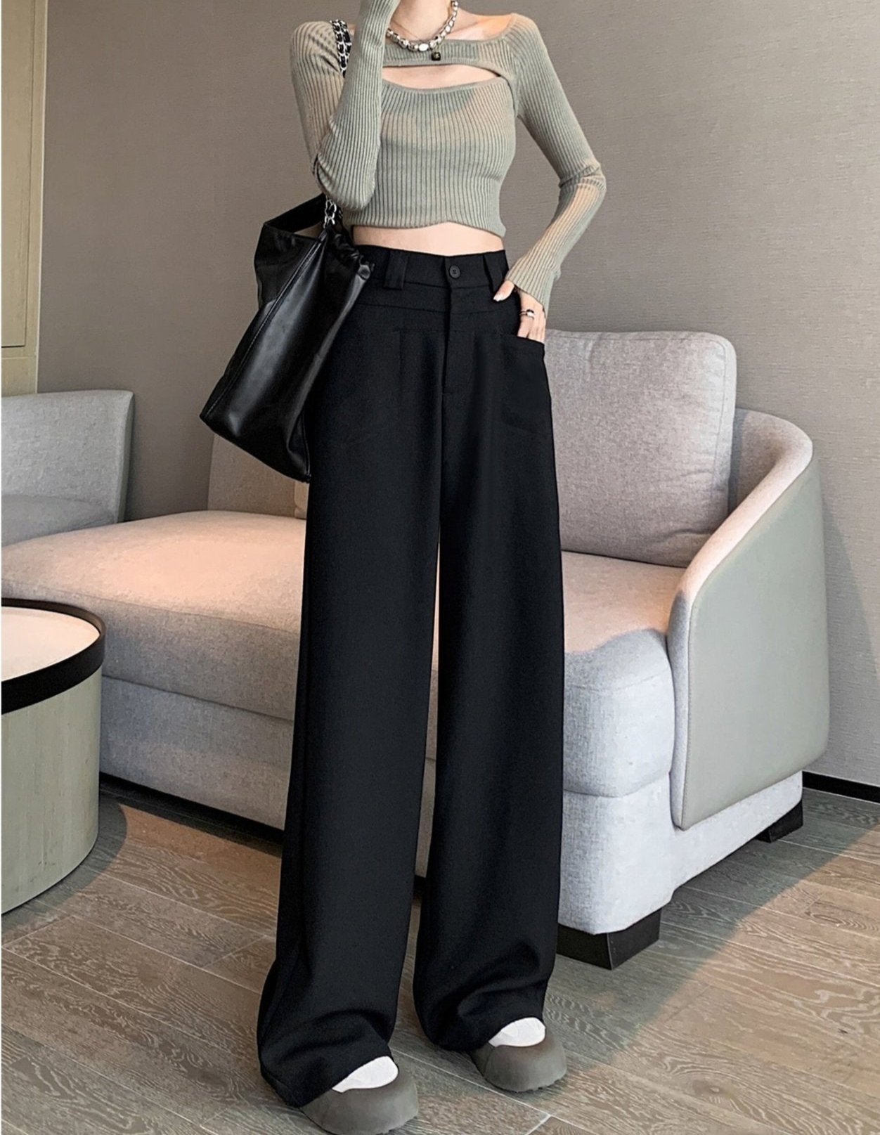 High Waist Wide-Leg Pants