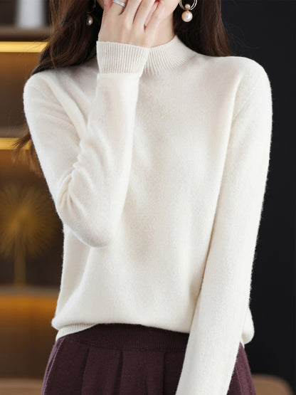 Wool Blend Loose Half Turtleneck