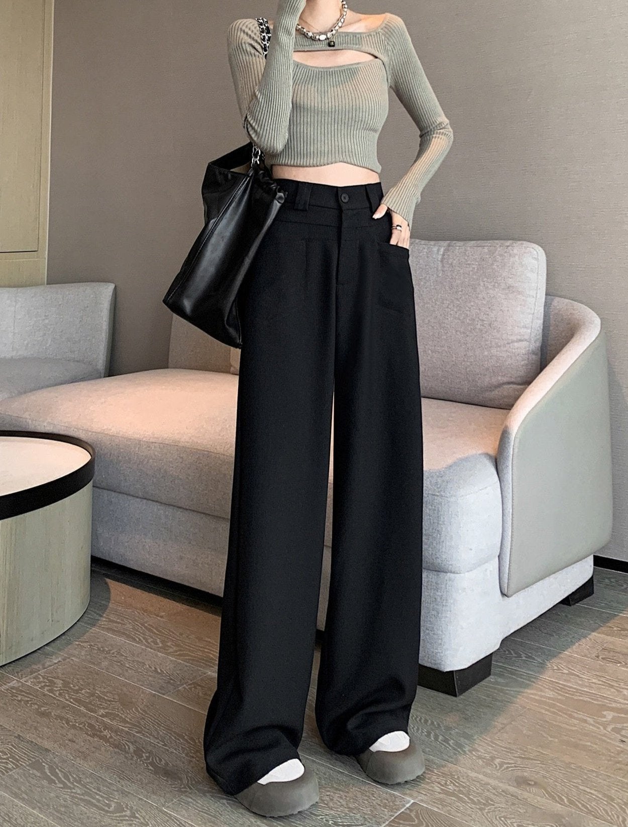 High Waist Wide-Leg Pants