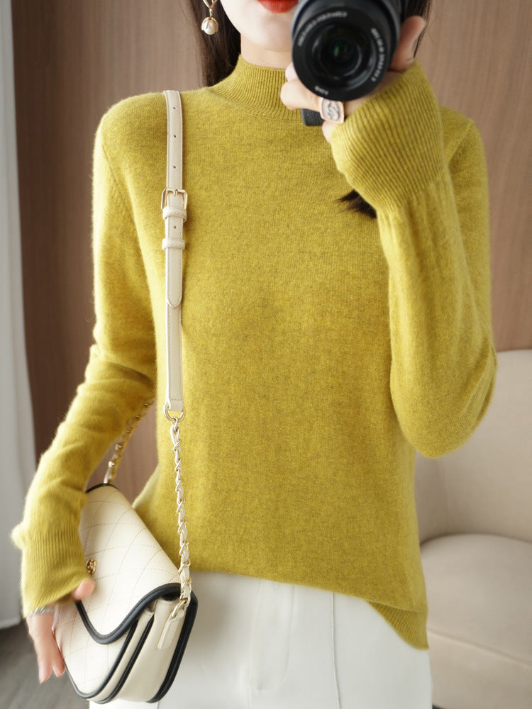 Wool Blend Loose Half Turtleneck