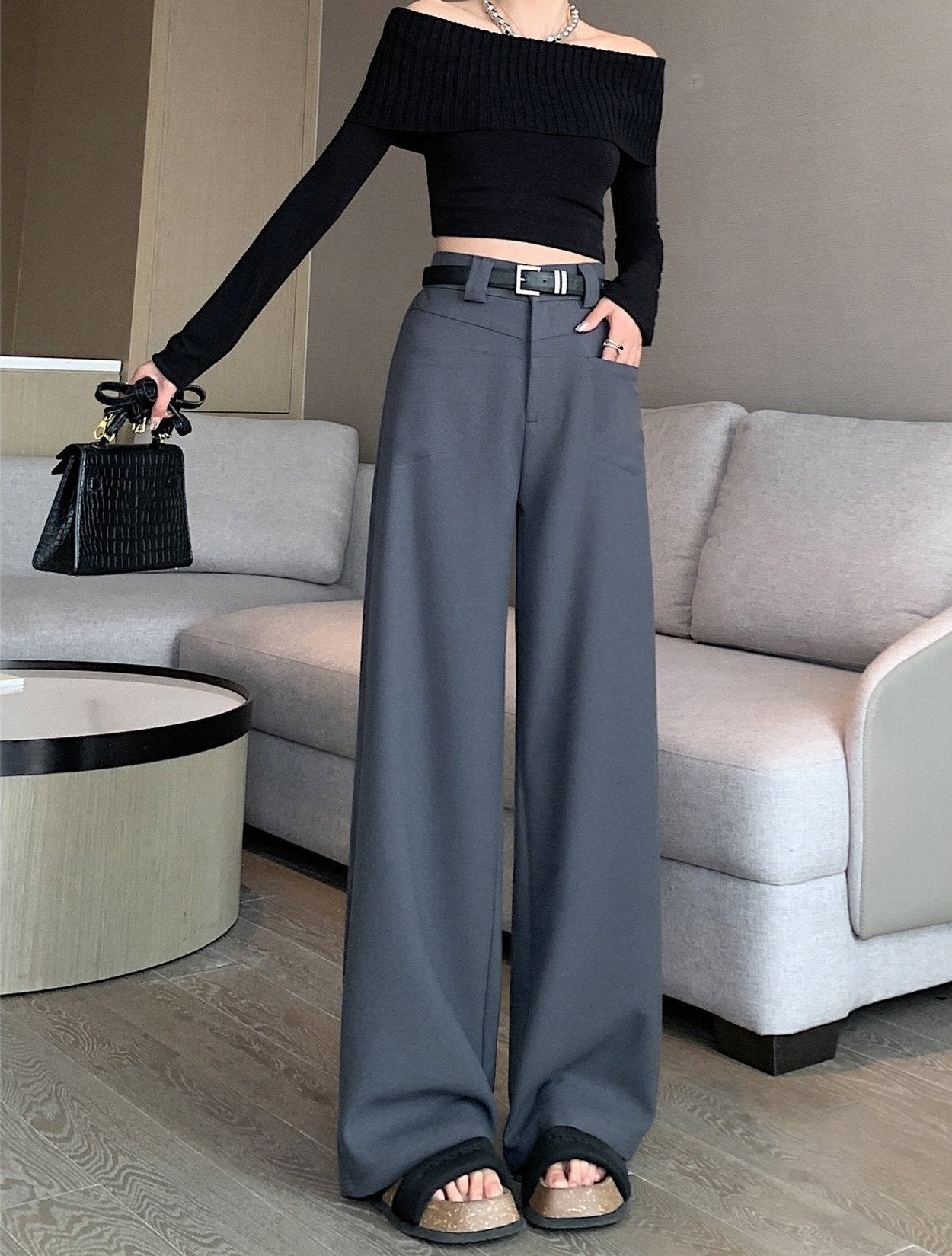 High Waist Wide-Leg Pants