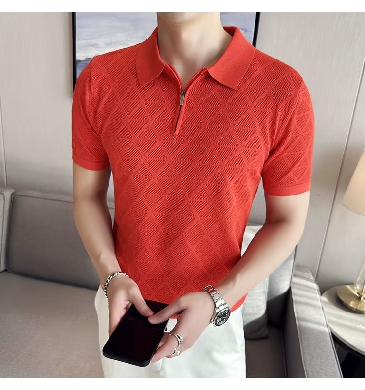 Men's Lapel Short-Sleeved T-Shirt