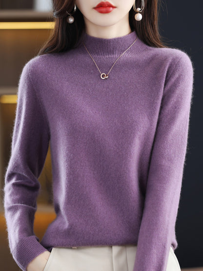 Wool Blend Loose Half Turtleneck