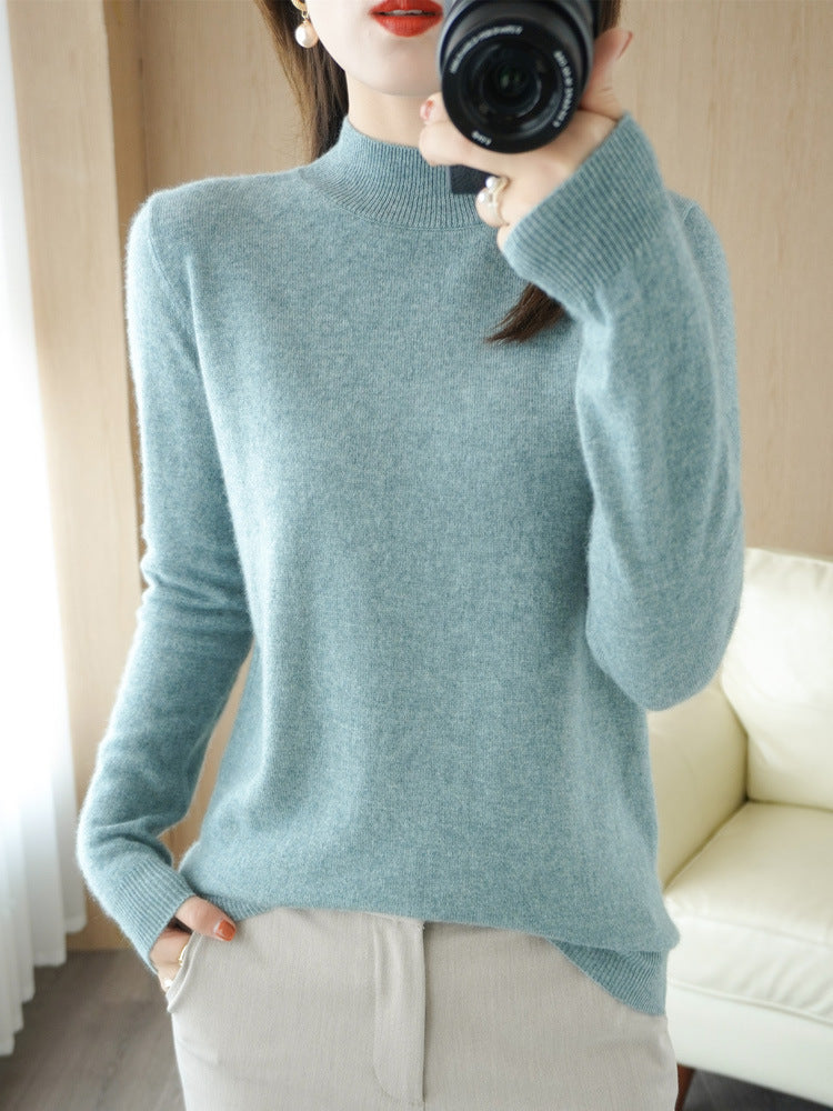 Wool Blend Loose Half Turtleneck