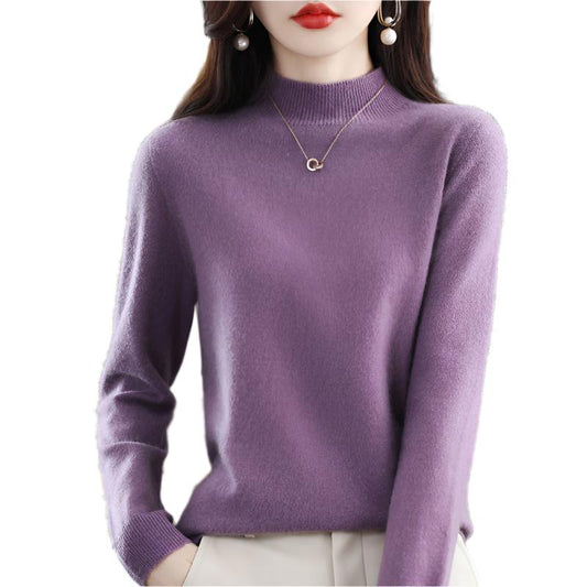 Wool Blend Loose Half Turtleneck