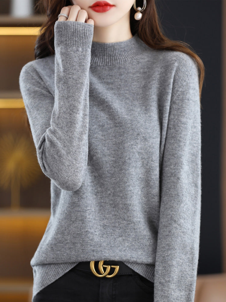 Wool Blend Loose Half Turtleneck