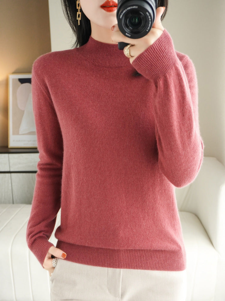 Wool Blend Loose Half Turtleneck