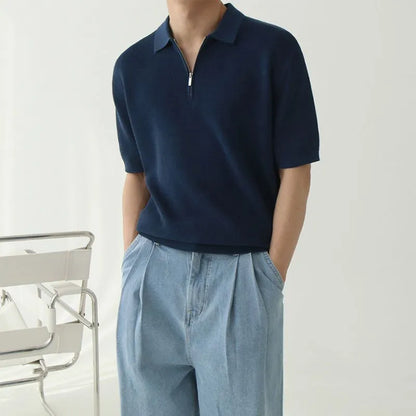 SHORT SLEEVE WOOLEN POLO