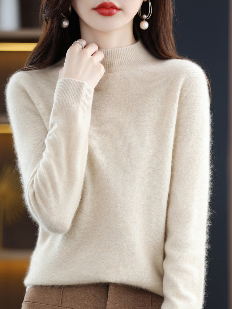 Wool Blend Loose Half Turtleneck