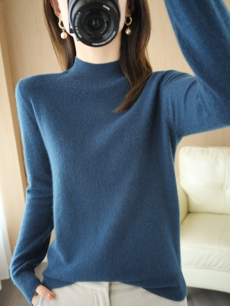 Wool Blend Loose Half Turtleneck