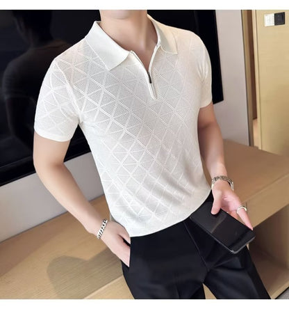 Men's Lapel Short-Sleeved T-Shirt